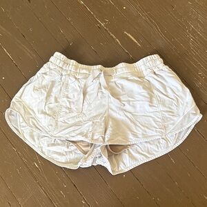 Women’s LuluLemon White Athletic Running Shorts with Drawstring Waist